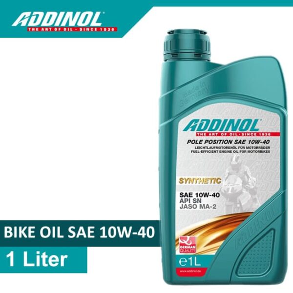 ADDINOL Bike Oil POLE POSITION SAE 10W-40 for Bikes & Heavybikes Made in Germany